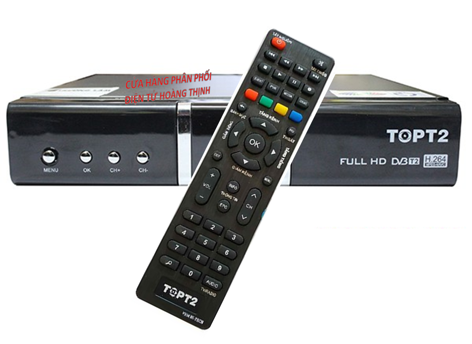 Điều khiển remote đầu mặt đất dvbt2 top t2 chính hãng