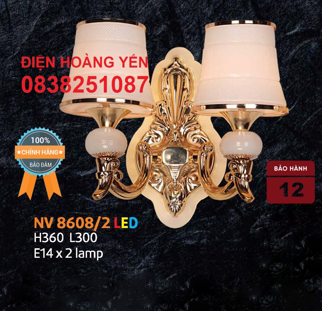 Đèn vách tường cổ điển sang trọng đã bao gồm bóng led