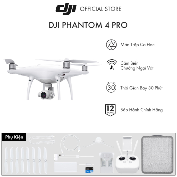 Flycam DJI  Phantom 4 Pro Version 2.0 Single / Combo  - Hàng Chính Hãng - Bảo Hành 12 Tháng 1 Đổi 1