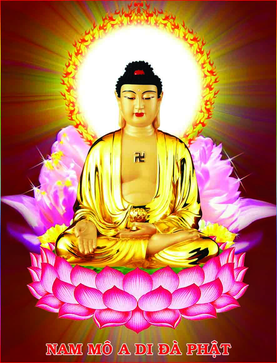Tranh Phật Kim Sa Phật A Di Đà 40x80cm