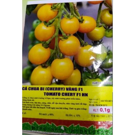 Hạt Cà Chua Bi Cherry Vàng F1 - Gói 0,1 Gram