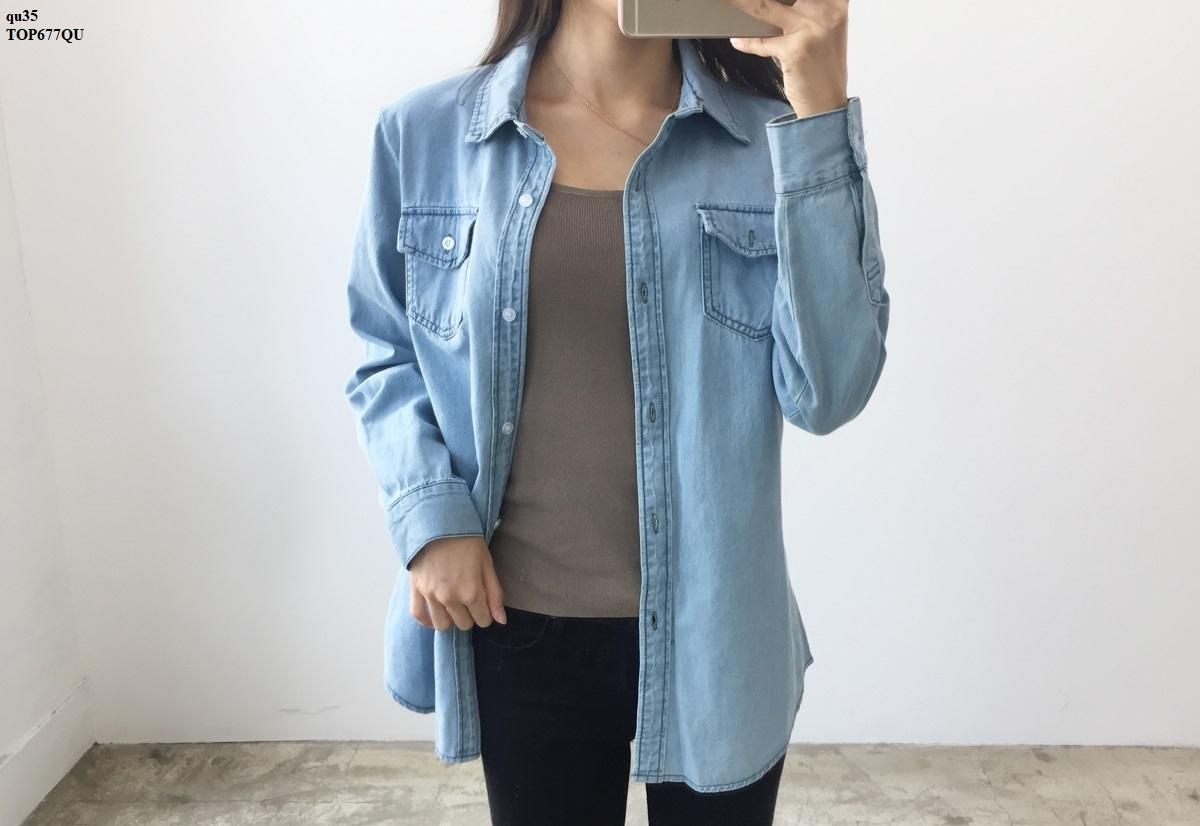 TOP677QU ÁO SƠ MI DENIM