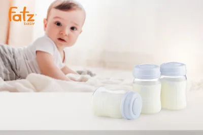 Bộ 3 bình trữ sữa Mẹ cổ rộng 150ml Fatzbaby - FB0120N - Thái Lan - Nắp rời có thể gắn núm ti cho bé sử dụng