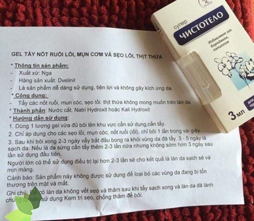 Dvelinil tẩy nốt ruồi mụn cóc mụn thịt Nga