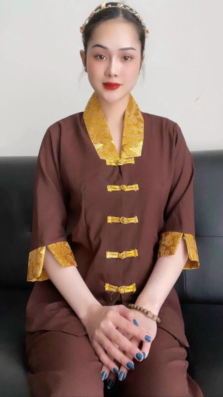 Đồ Lam Đi Chùa # Bộ viền hoa lụa Hàn 2# Quần Áo Nữ Cao Cấp