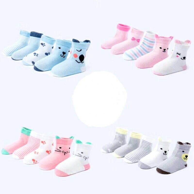 Sét 5 đôi tất lưới cao cổ cho bé ( LOẠI CAO CỔ)