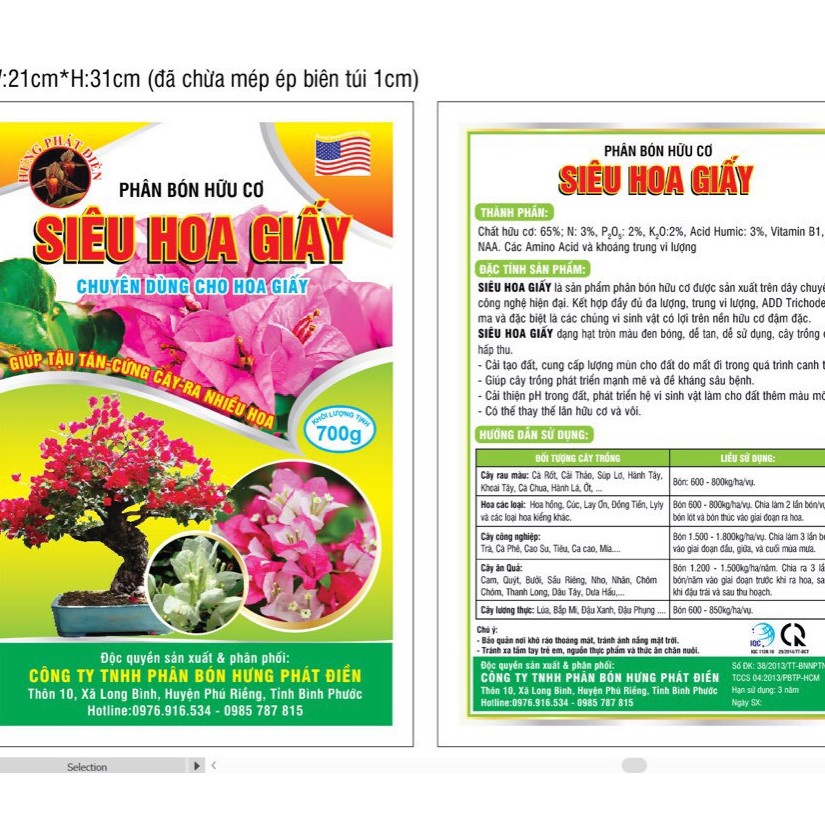 Phân bón hữu cơ cho hoa, hoa giấy- Phân bón siêu hoa giấy giúp sai hoa, giữ hoa lâu tàn.