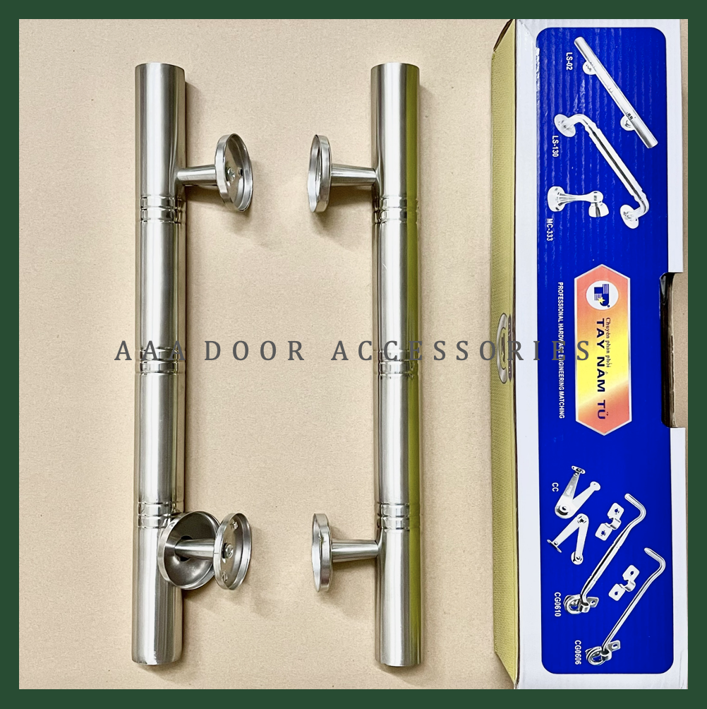 Tay nắm inox sọc phi 32 dài 40cm dùng cho cửa cổng sắt