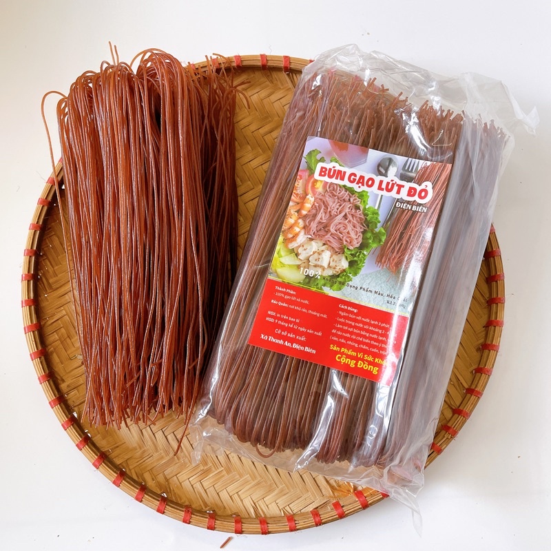 Bún gạo lứt đỏ thực dưỡng eatclean 500Gr