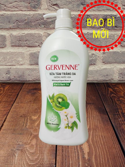[MẪU MỚI] Sữa tắm trắng da Gervenne Kiwi và Bạch trà 900gr