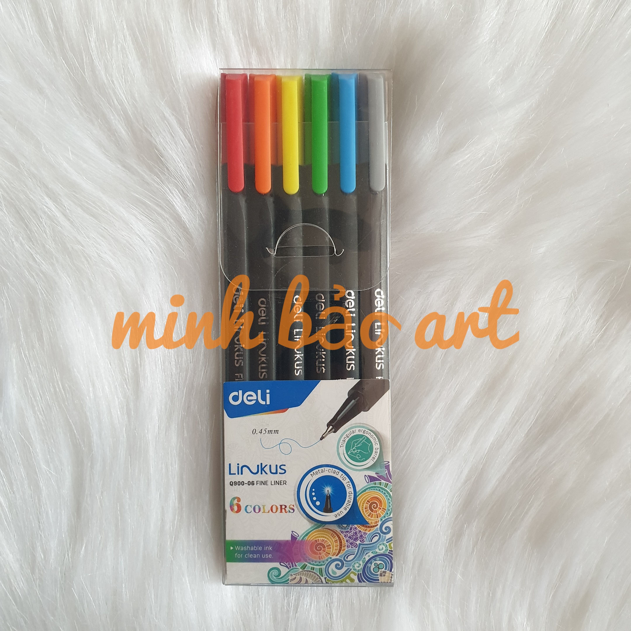 BÚT ĐI NÉT MÀU DELI - NGÒI BỌC KIM LOẠI 0.45MM - MỰC CÓ THỂ RỬA ĐƯỢC - EQ900