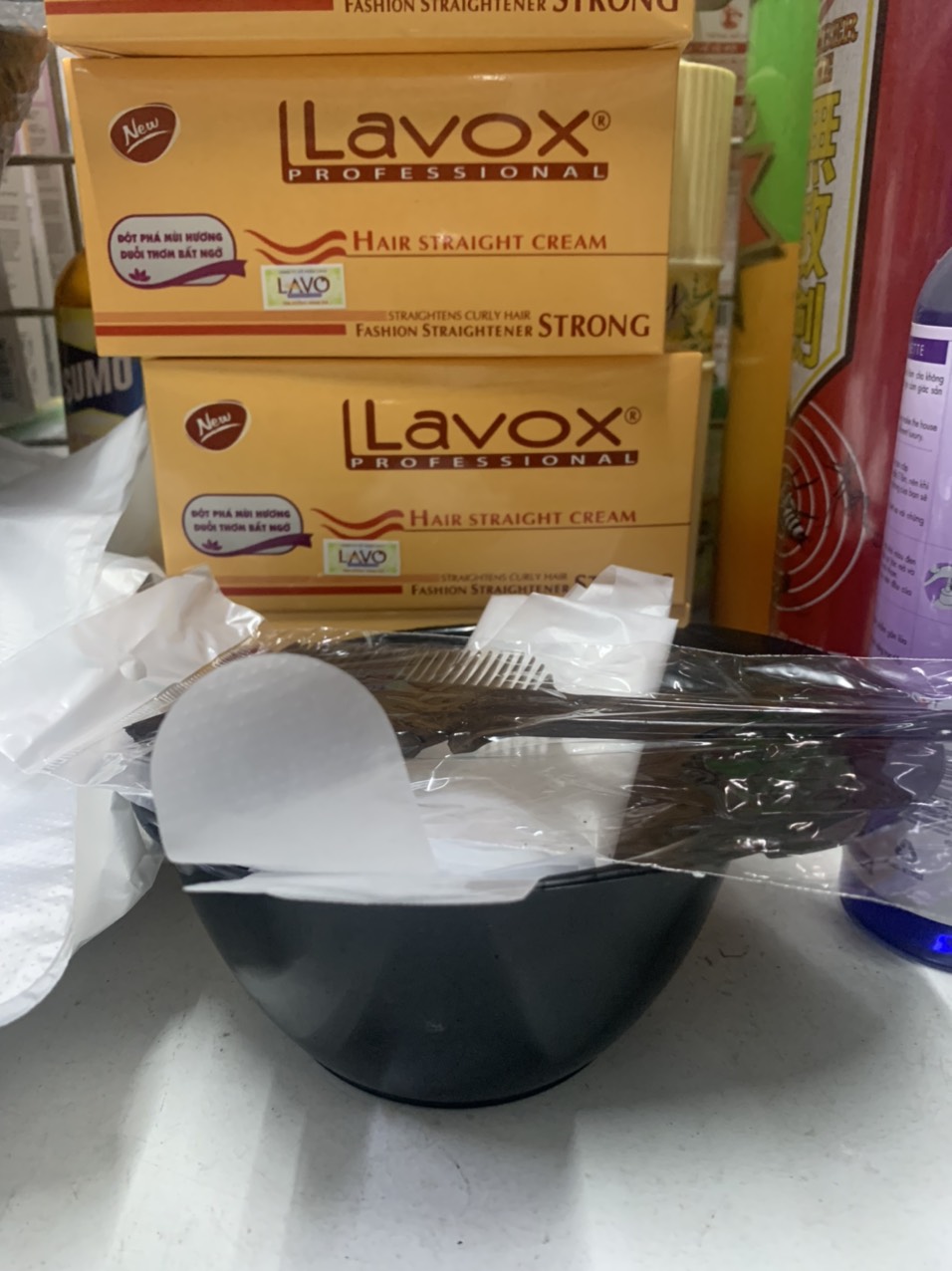 Thuốc duỗi tóc Lavox nano complex phục hồi tóc mini tại nhà (Tặng cặp Bao tay )