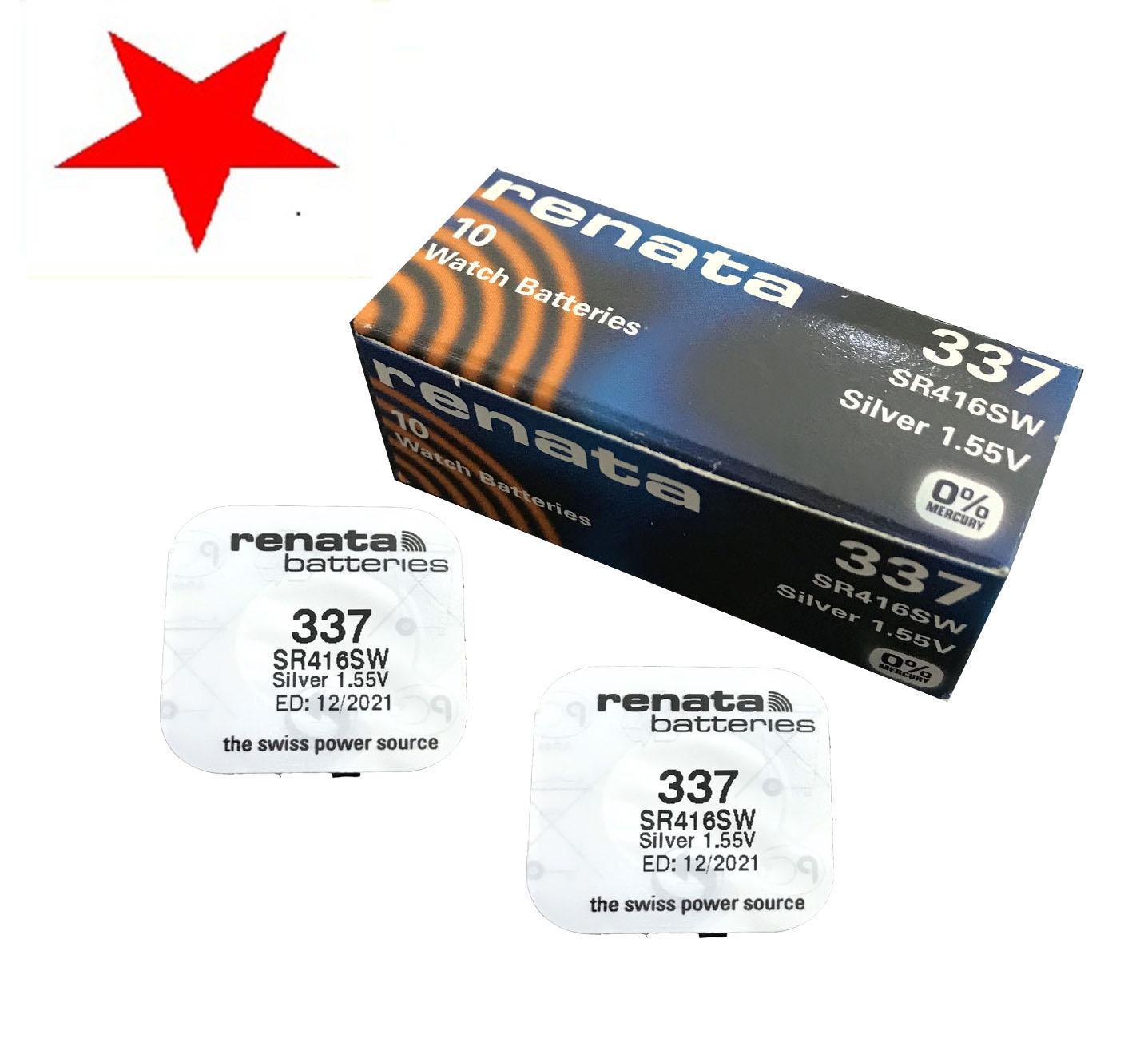 Combo 2 vỉ pin đồng hồ sr416sw renata 1.55v . pin 337