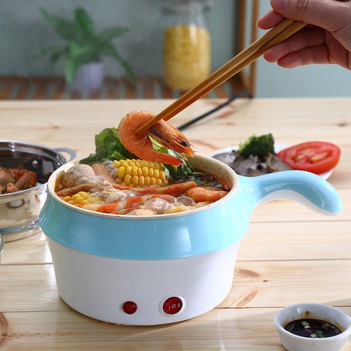 Nồi lẩu điện mini có vỉ hấp