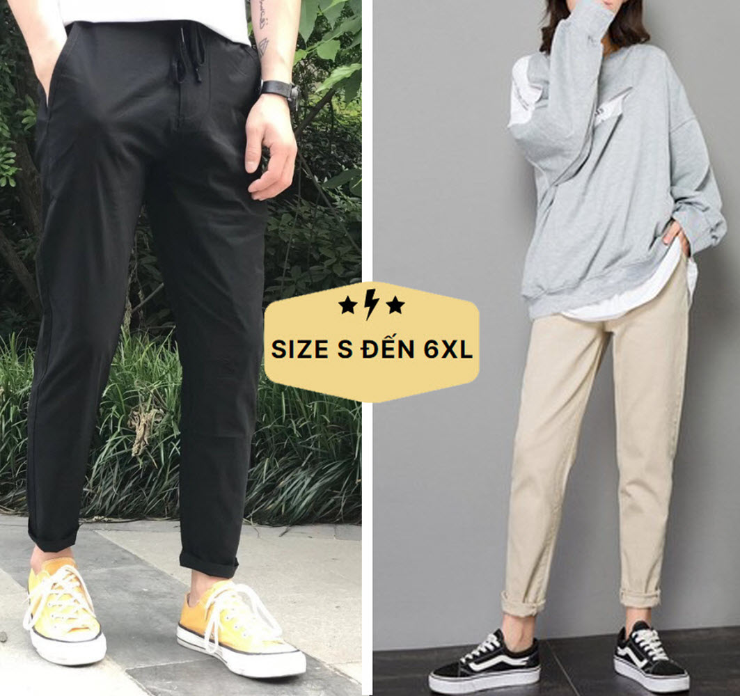 [Size Đến 6XL] Quần basic pants kaki nam nữ chất đẹp, co giãn