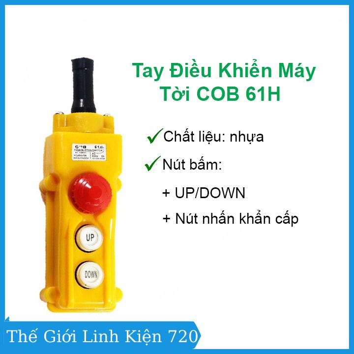 Tay điều khiển máy tời cob 61H 2 nút có nút dừng khẩn cấp