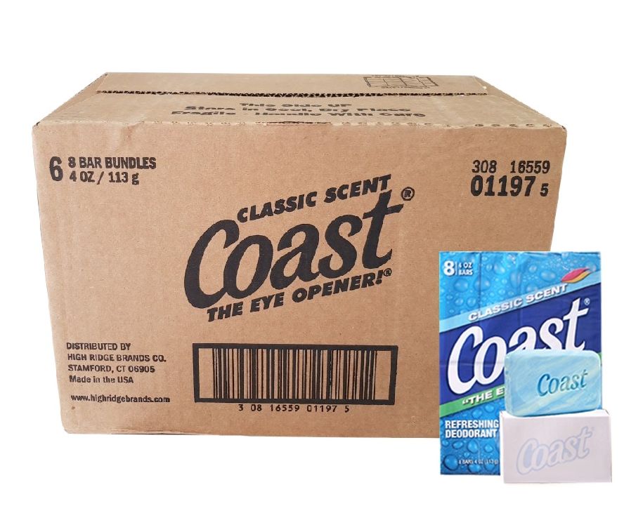 Thùng 6 lốc xà bông cục coast 113g x 8 cục x 6 lốc - mỹ