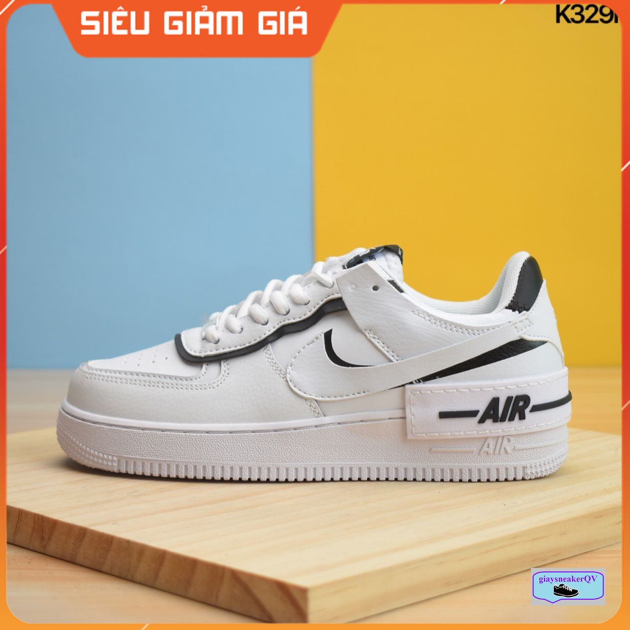 nike air force black on white