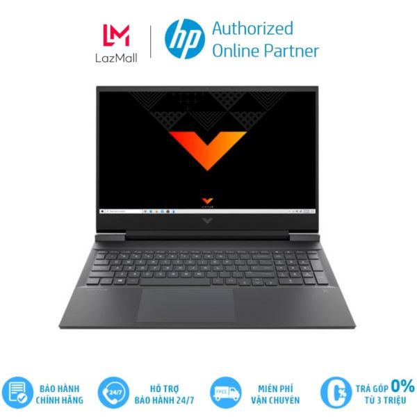 Laptop máy tính xách tay HP VICTUS 16-e0175AX 4R0U8PA (R5-5600H/ 8GB/ 512GB SSD/ 16.1FHD, 144Hz/ RTX3050 4GB/ Win 10/ Đen ánh bạc) Hàng chính hãng