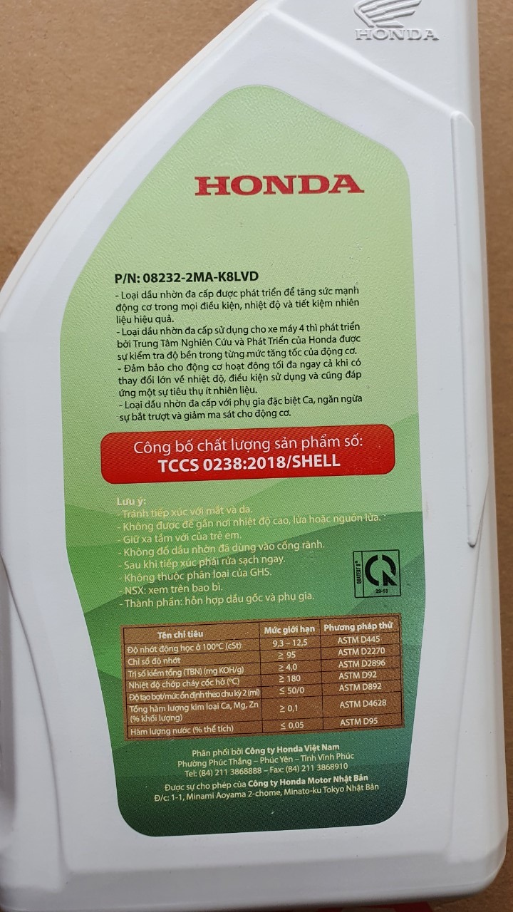 [HCM]DẦU MÁY XE  HONDA WINNER  1.2L