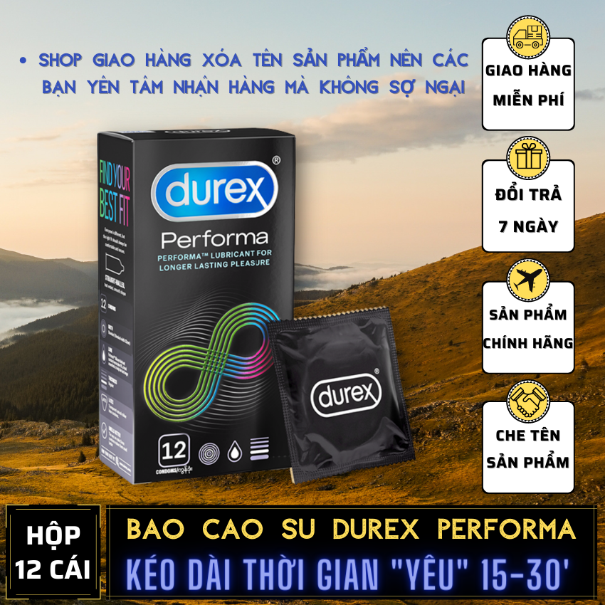 Bao cao su Durex Performa 12 bao | Bao Durex kéo dài thời gian, Latex tự nhiên. Bảo mật thông tin đơn hàng. Hộp 12 BCS nam