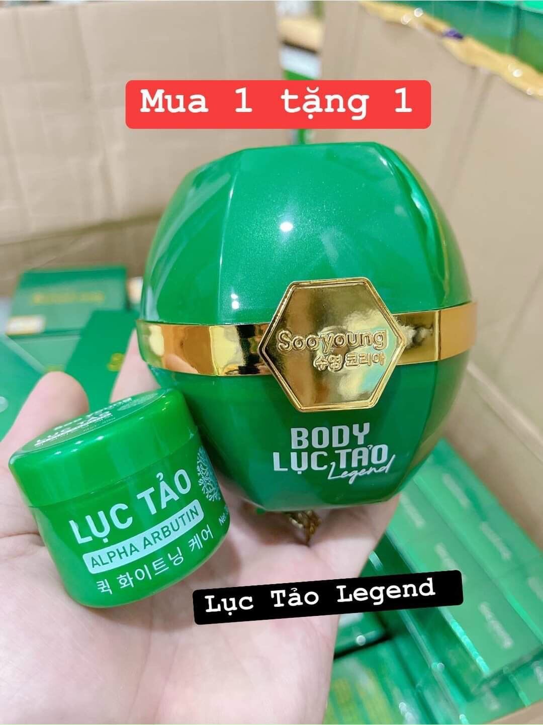 Kem body lục tảo Soo young mới ( hết tặng kích trắng )