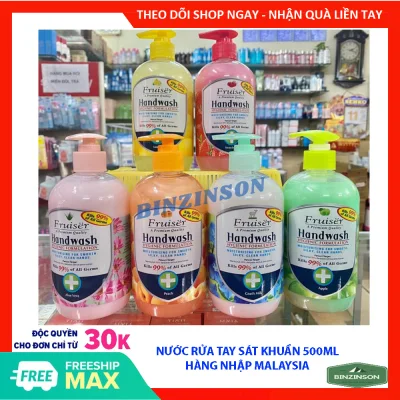 [HCM]Nước rửa tay FRUISER bảo vệ da tay và diệt khuẩn 500ml hàng nhập Malaysia [ GIAO MẪU NGẪU NHIÊN ] - BINZINSON