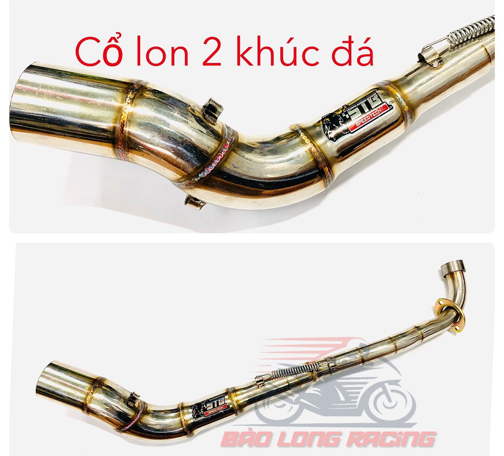 Cổ Pô Xe máy 2 khúc Đá cao gắn Wave,Dream