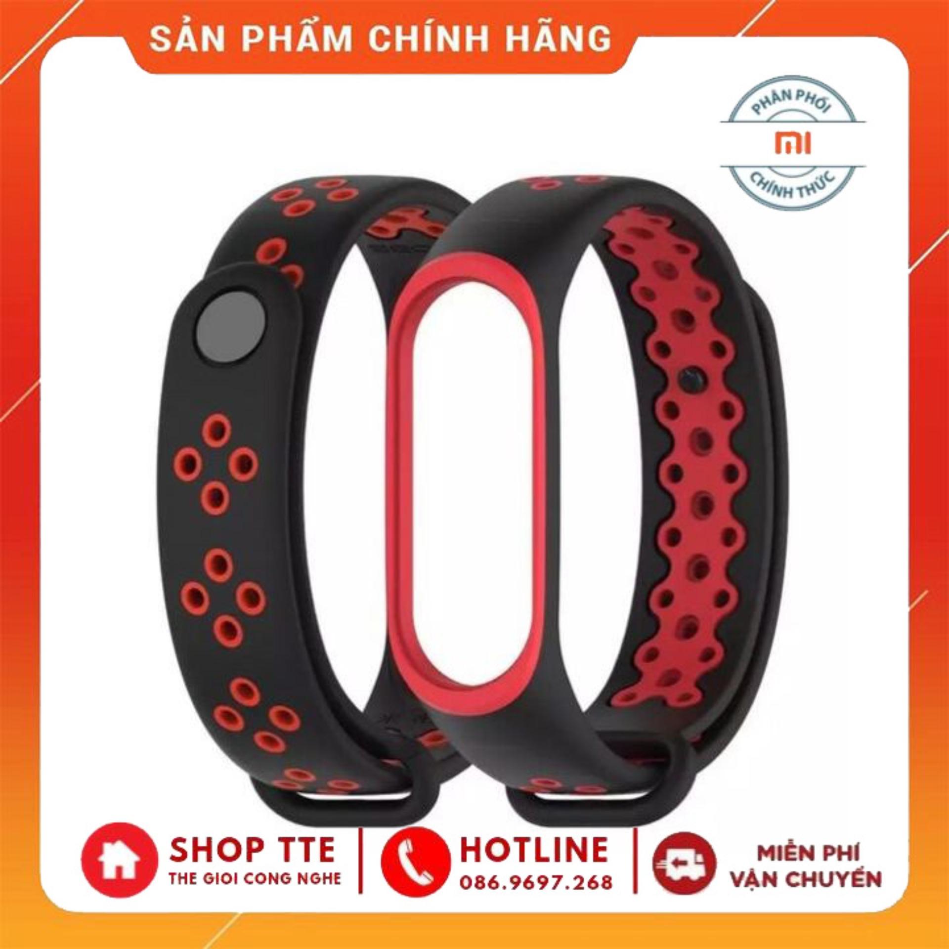 MI BAND 3/4 Dây Thay Thế Đồng Hồ - Màu Đen Đỏ