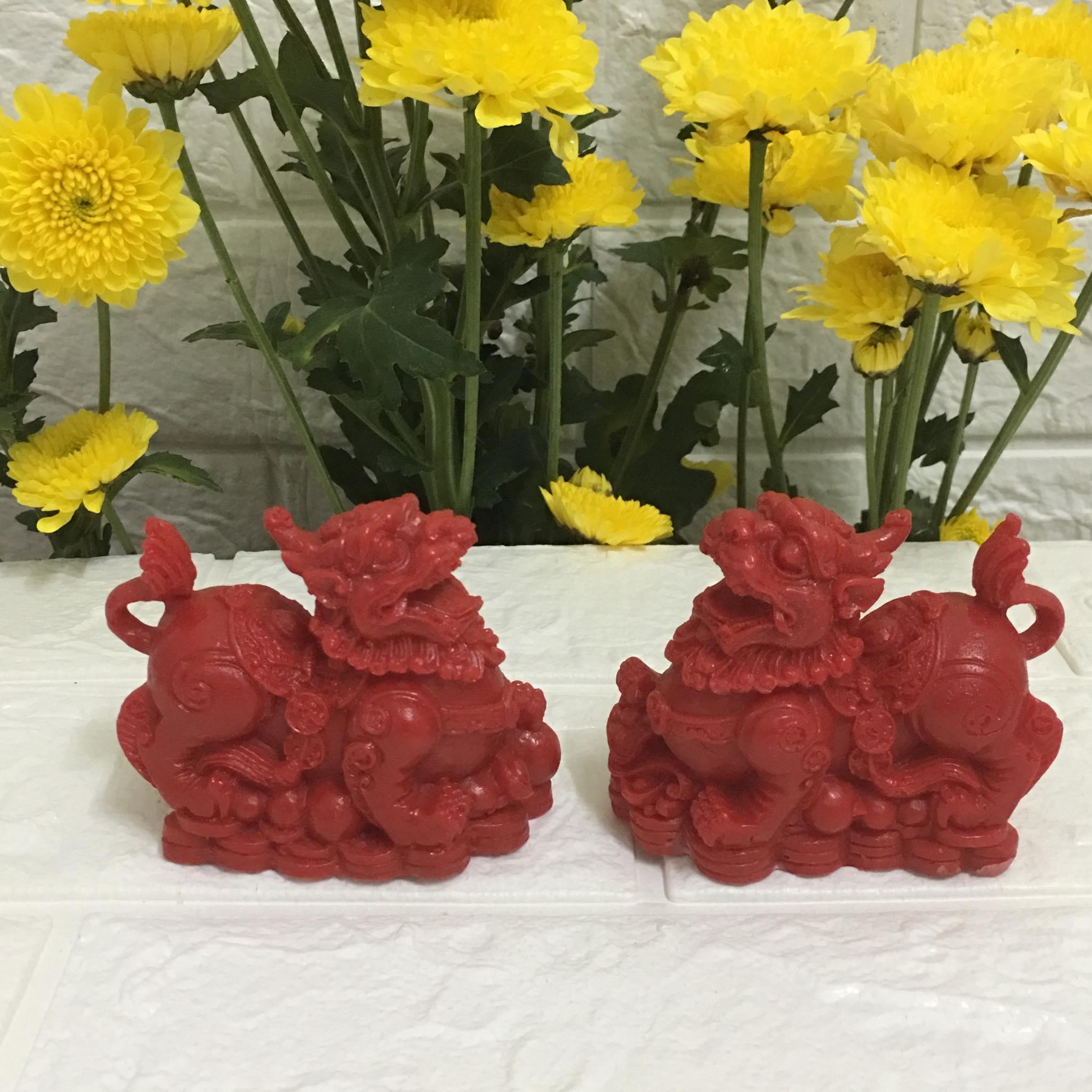 Cặp tỳ hưu màu đỏ mang tài lộc