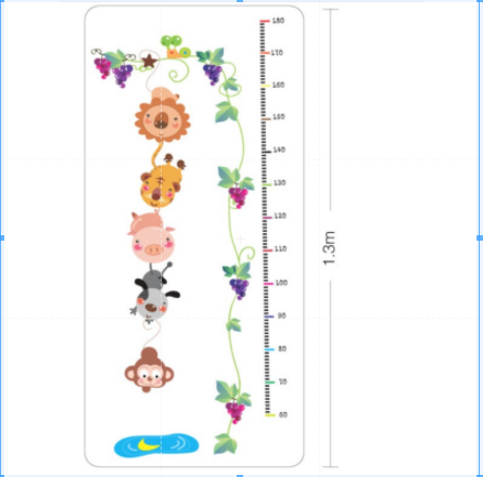 [HCM]Decal dán tường thước đo cây nho và thú