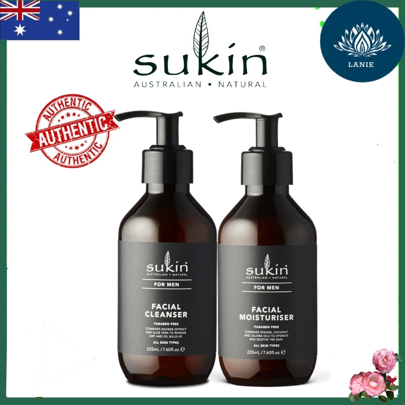 Combo Chăm Sóc Da Mặt Cho Nam Sukin For Men Sữa Rửa Mặt 225ml + Kem Dưỡng Ẩm 225ml giá rẻ