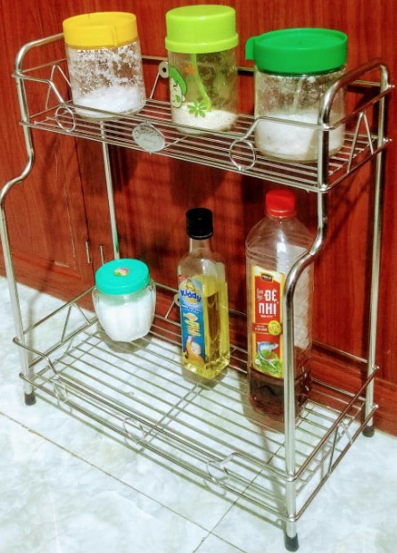 [HCM]Kệ Gia Vị đứng 2 tầng Inox đẹp