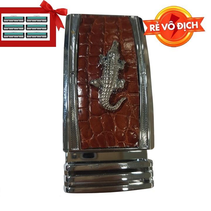 Đầu khóa tỳ thắt lưng da cá sấu Ruby Luxury tặng kèm 6 lưỡi dao cạo râu kép trị giá 60.000 đ