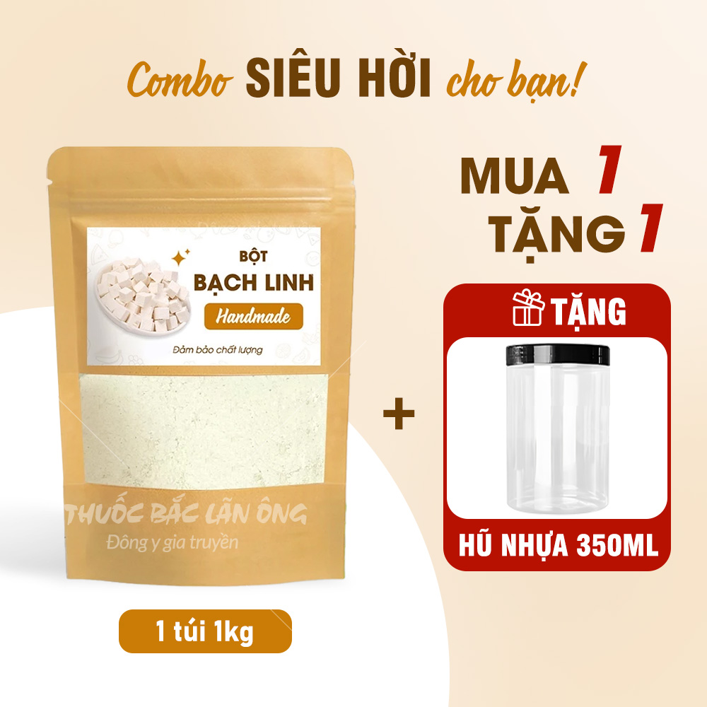 Bột bạch linh 1kg, bột bạch phục linh, nguyên chất, thơm mịn, dùng pha uống, đắp mặt - Lãn Ông