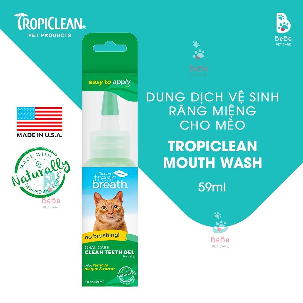 Gel Làm Sạch Răng Miệng TROPICLEAN Cho Chó Mèo