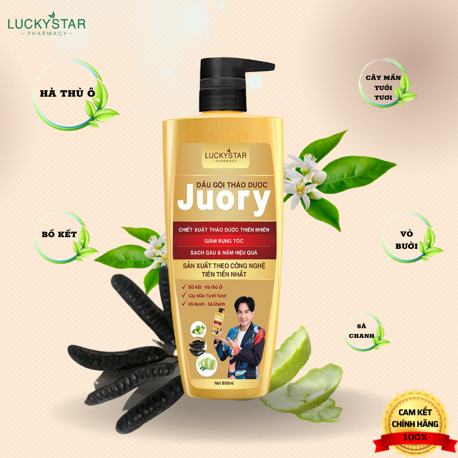 Dầu gội thảo dược juory 850ml - lucky star