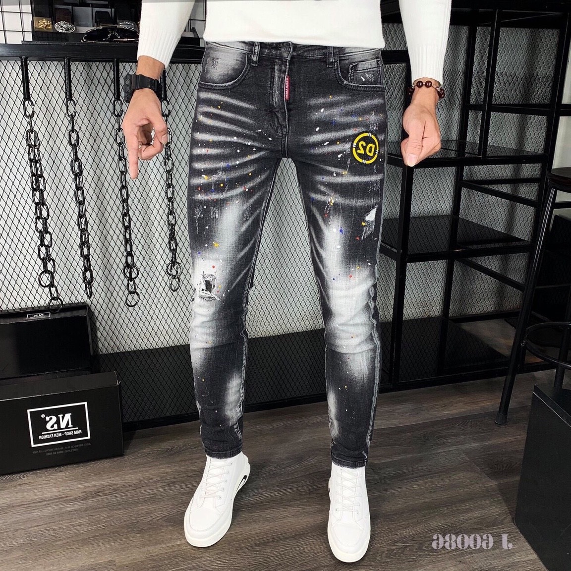 [HCM]QUẦN JEAN NAM MÀU ĐEN XÁM THÊU LOGO ĐẸP CHẤT BÒ CO GIÃN PHONG CÁCH TRẺ TRUNG THỎ TÂY SHOP94 DN26