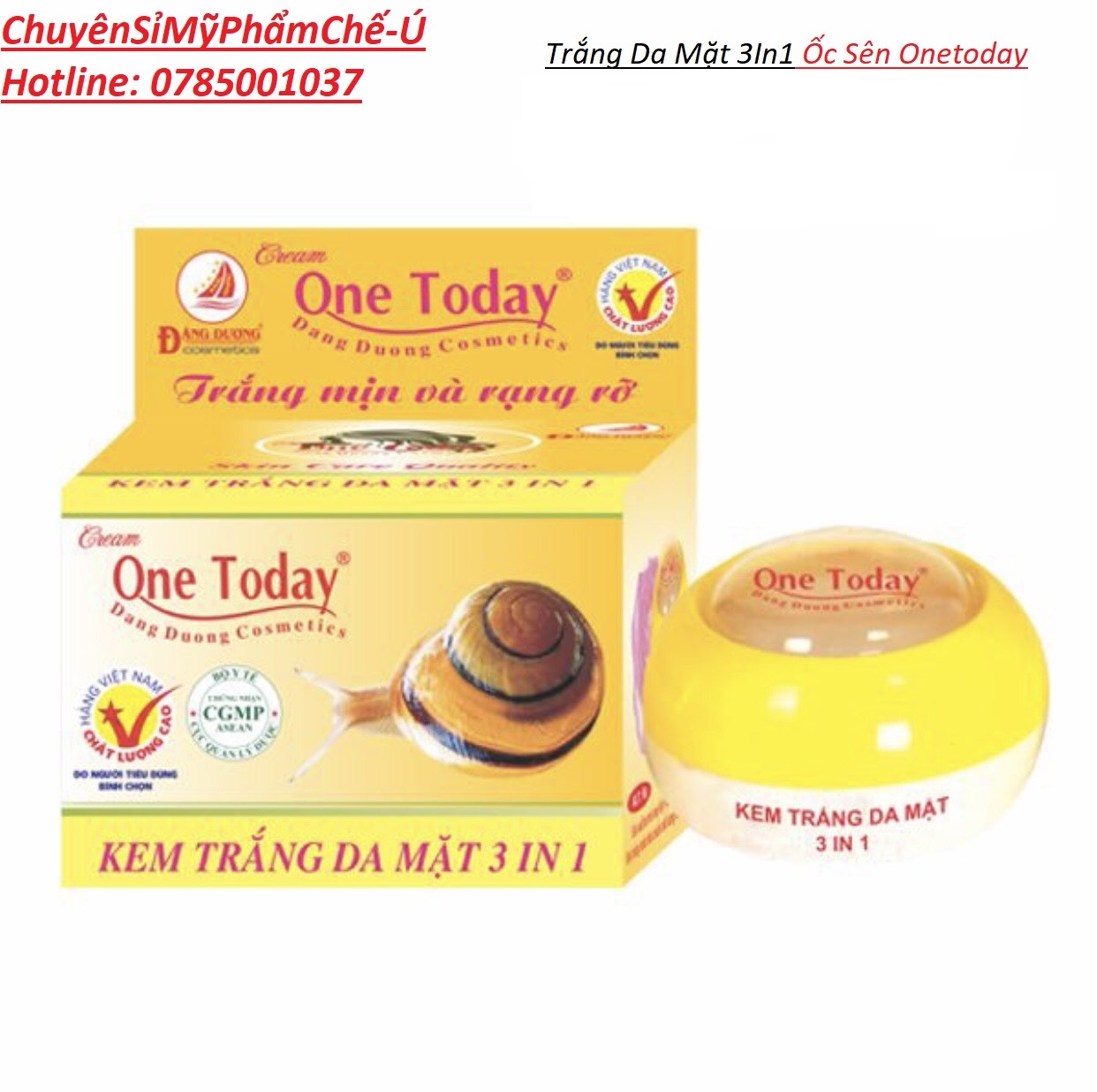 Kem trắng da mặt 3in1 5g onetoday kem ốc sên