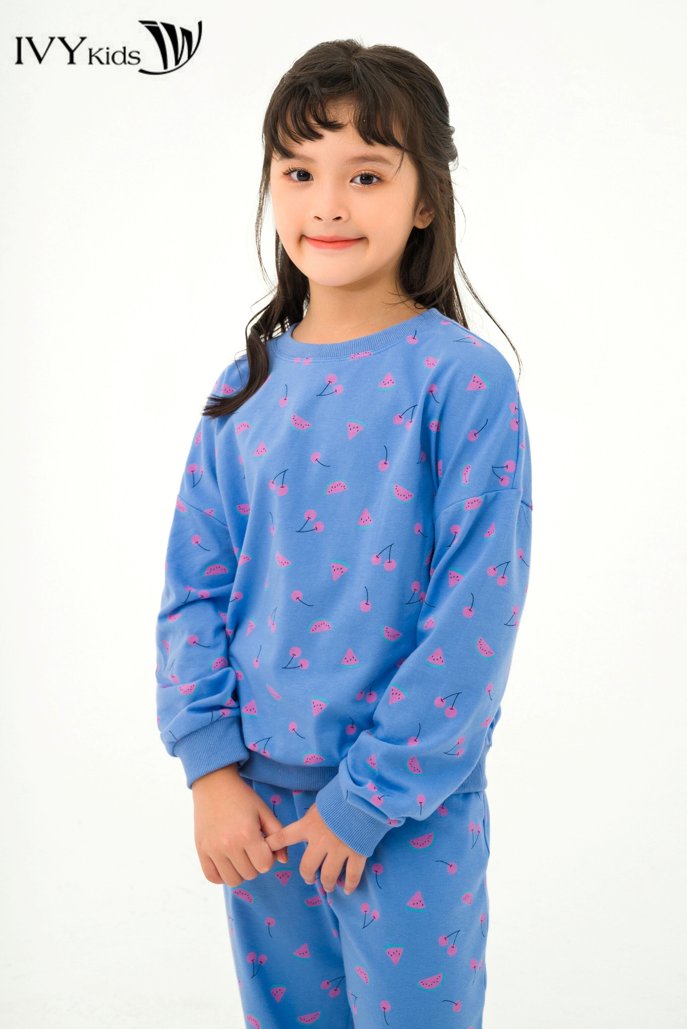 Bộ thun dài tay bé gái IVY moda MS 58G1576