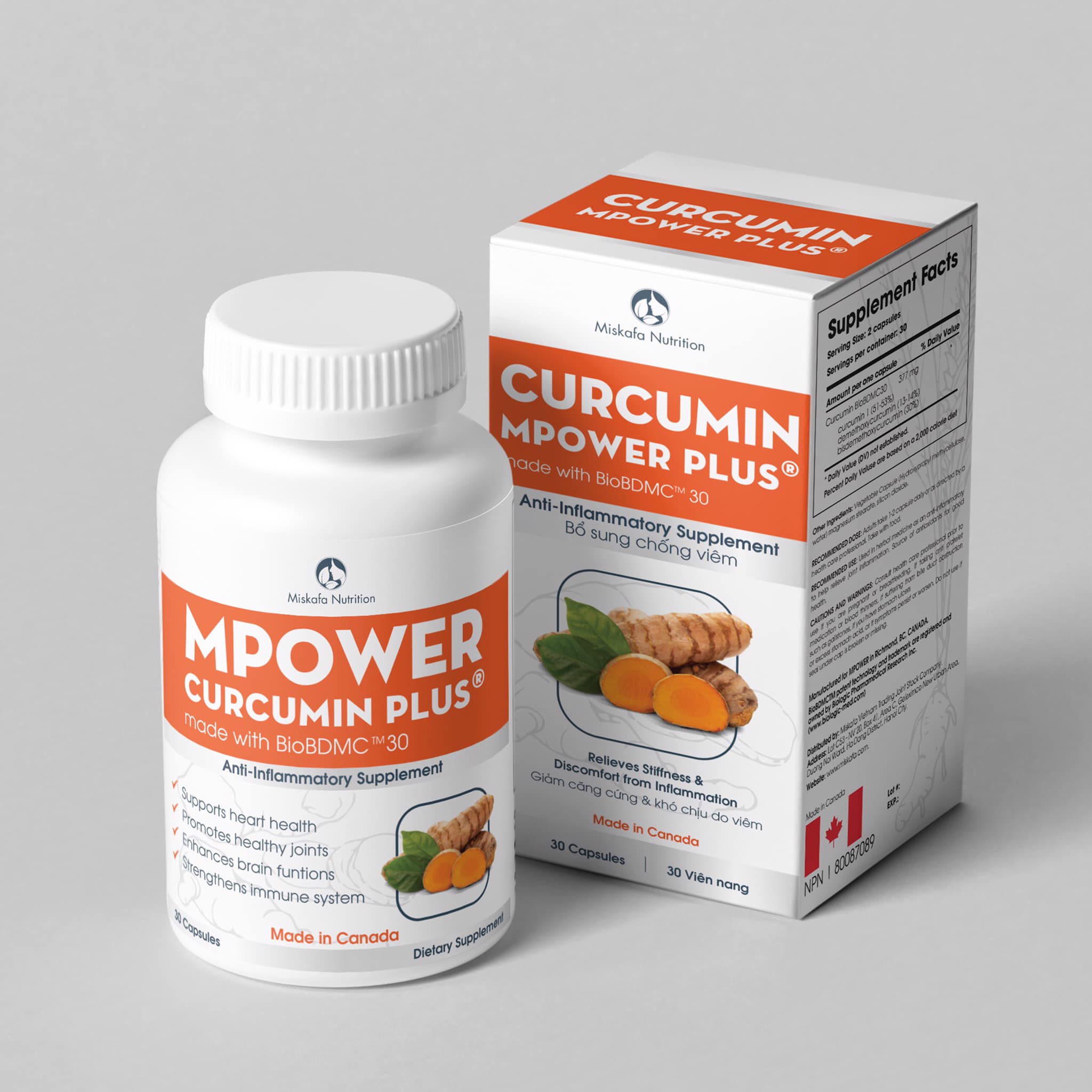 Viên Nghệ MISKAFA MPOWER CURCUMIN PLUS Bổ Sung Chống Viêm