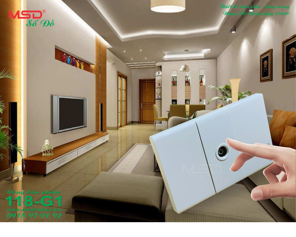 Ổ CẮM  TV ÂM TƯỜNG - RG6/5CFB  75OHM