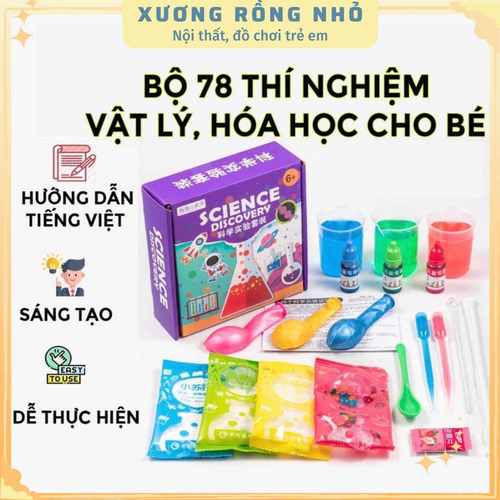 Bộ 78 thí nghiệm khoa học vật lý, hóa học cho trẻ em khám phá nguyên lý khoa học
