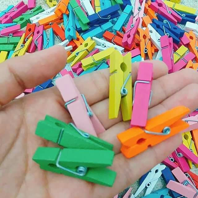 50 Kẹp gỗ màu 4.5cm