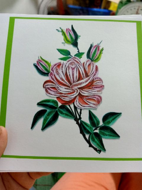 Nền thiệp quilling in sẵn