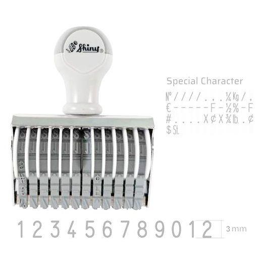 Dấu 12 số 3mm xoay tay - Shiny N512 ( 12 Digit Numbers )