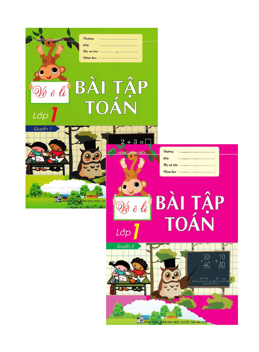 Sách tham khảo - Combo Vở Ô Li Bài Tập Toán Lớp 1 Quyển 1+2 (Bộ 2 Cuốn) - Newshop