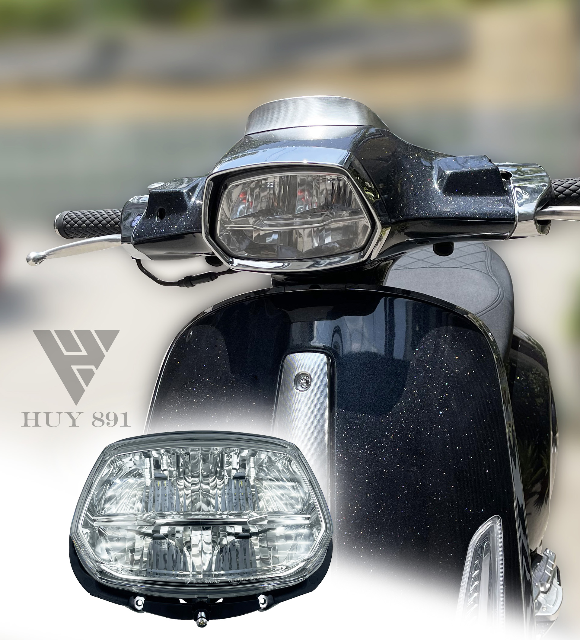 Đèn pha led 2 tầng (hàng OEM) dành cho Vespa Sprint