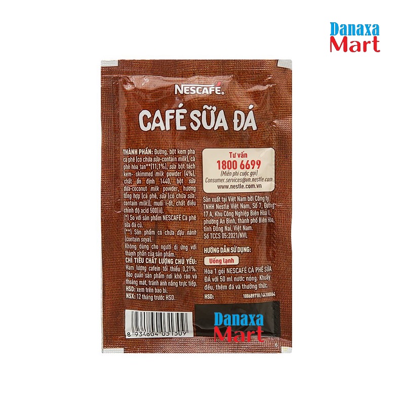 Combo 4/ 3/ 2 Bịch Cà phê sữa Nescafé cà phê sữa đá (Bịch 25 Gói x 24g)