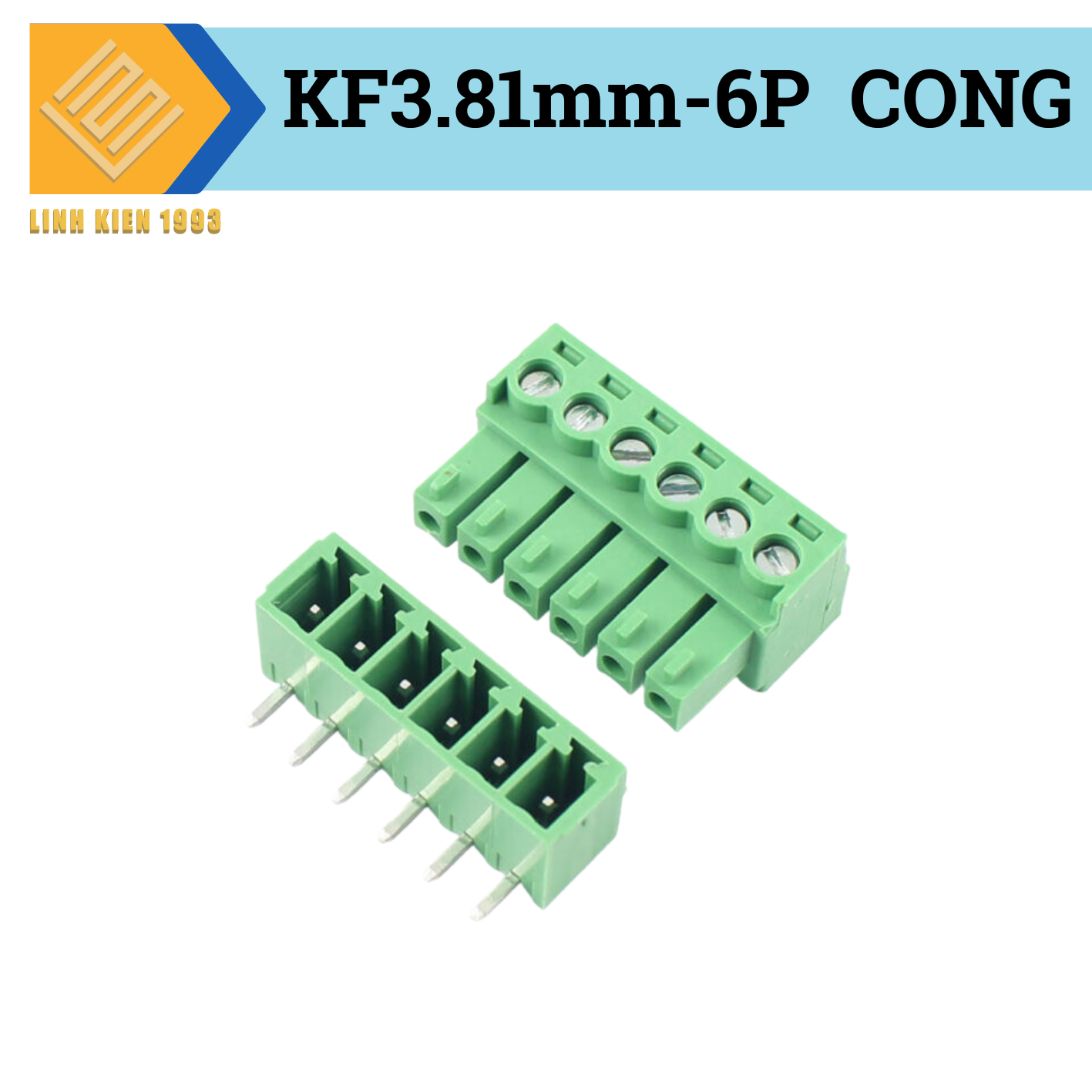 Terminal kf3.81-6r 300v 10a 6 chân cong